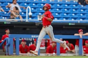 The Reading Fightin Phils' tallest player, first baseman Carlos De La Cruz  is keeping it simple