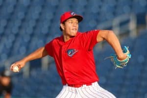 The Reading Fightin Phils' tallest player, first baseman Carlos De