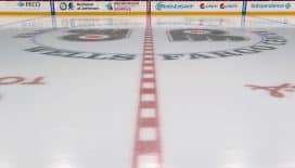 A view of the ice surface prior to a NHL game between the Philadelphia Flyers and the New York Rangers on January 16, 2016 at the Wells Fargo Center in Philadelphia, Pennsylvania.