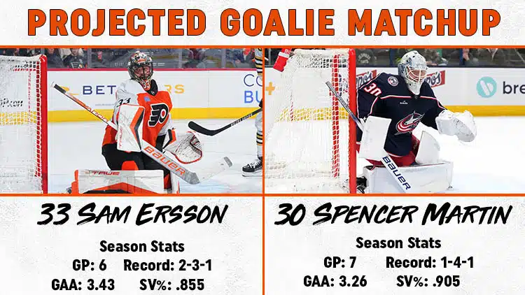 Flyers Blue Jackets Goalie Matchup