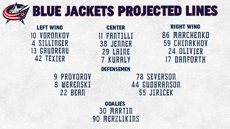 Blue Jackets Lines