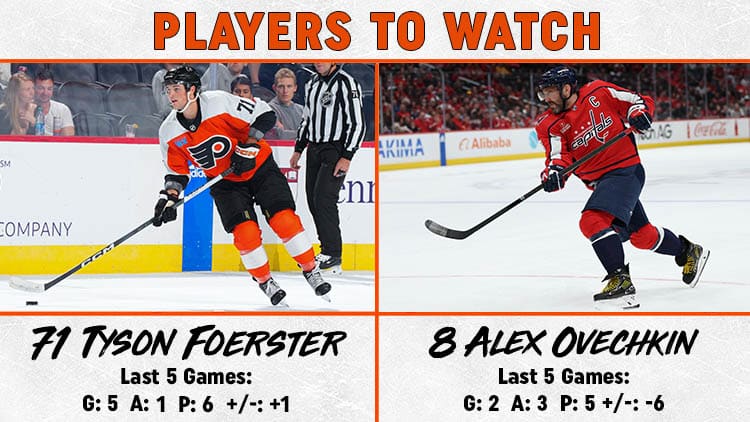 Flyers Capitals Players to Watch