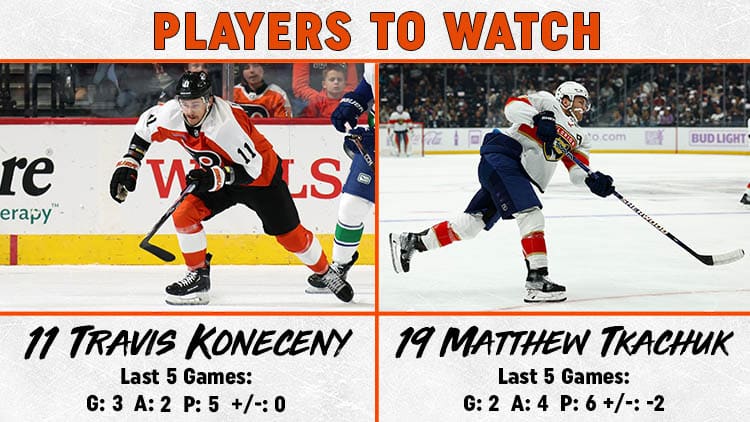 Flyers Panthers Players to Watch