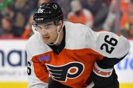 Philadelphia Flyers defenseman Sean Walker (26) against the Tampa Bay Lightning at Wells Fargo Center.