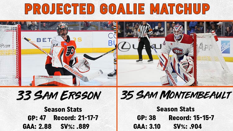 Flyers Canadiens Goalie Matchup