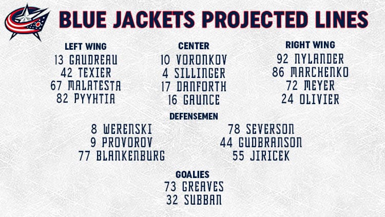 Blue Jackets Lines