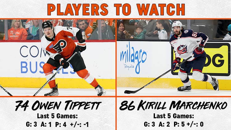 Flyers Blue Jackets Players to Watch