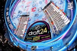 LAS VEGAS, NEVADA - JUNE 28: An overall view of the Sphere during the first round of the 2024 Upper Deck NHL Draft on June 28, 2024 in Las Vegas, Nevada.