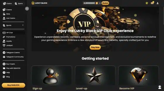 Lucky Block no KYC casino