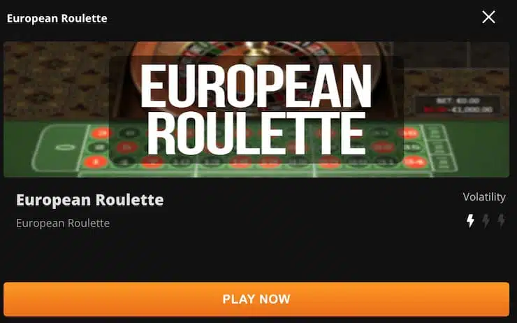 Wild casino - European roulette