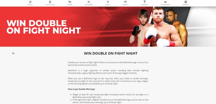 BetOnline boxing betting offers