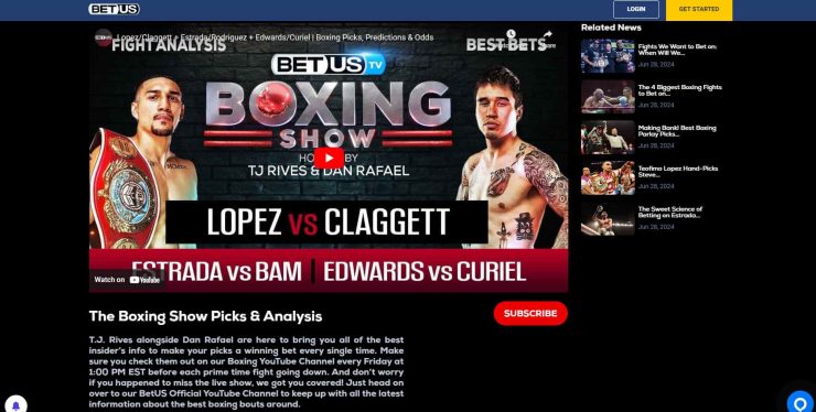 BetUS Boxing betting app