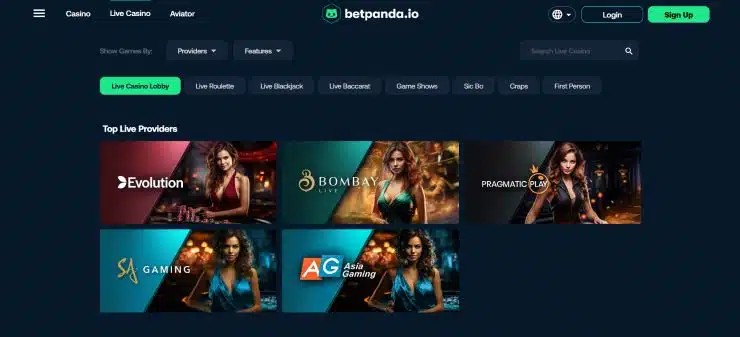 Betpanda Live Casino Games