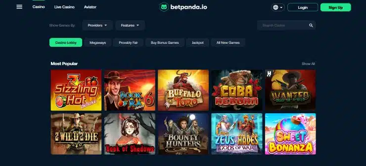 Anonymous gambling at Betpanda Casino 