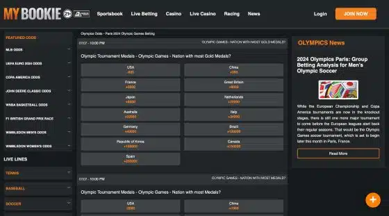 MyBookie Olympics betting site