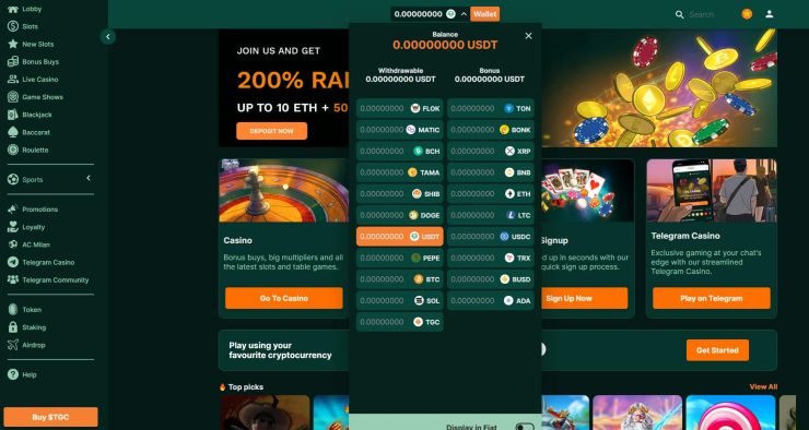 TG Casino online gambling site