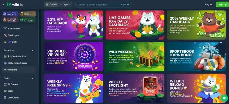 Wild io - anonymous casino promotions