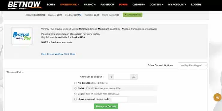 Deposit Funds & Claim Your Bonus Using BetNow Promo Codes