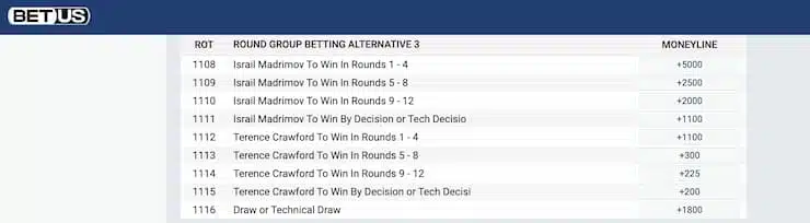 group round betting - thirds