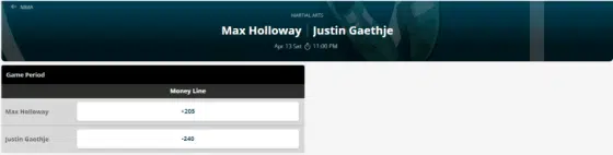 ufc holloway vs. gaethje head to head