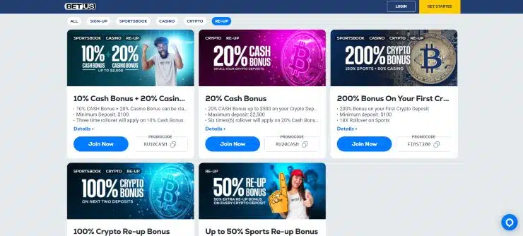 BetUS Ongoing Bonuses