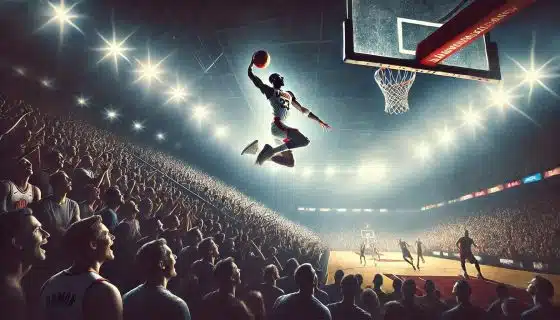 Image showing an NBA player dunking