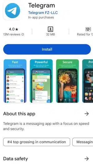 Download the Telegram App and Register a Profile