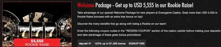 everygame casino promo codes