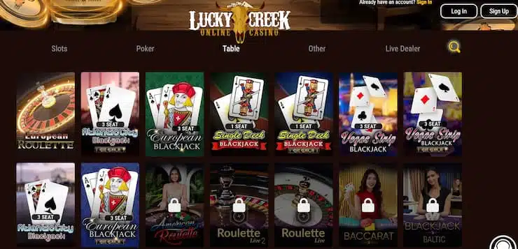 lucky creek - baccarat online