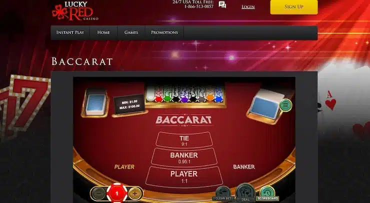 lucky red casino baccarat game