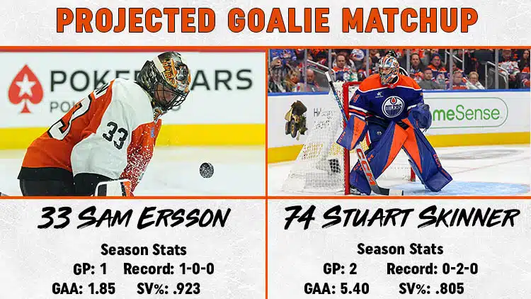 Flyers Oilers Goalie Matchup