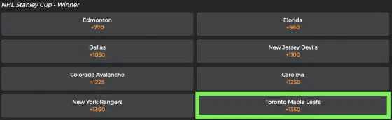 NHL 2025 Stanley Cup champions odds