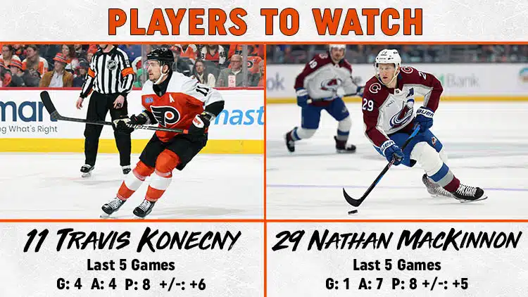 Flyers Avalanche Players to Watch