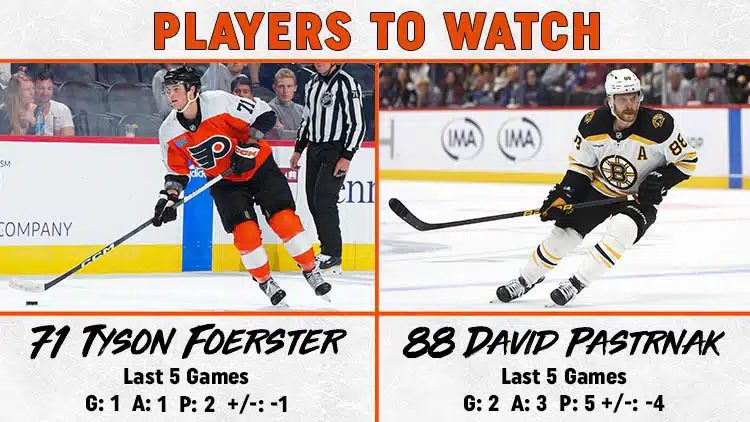 Flyers Bruins Players to Watch